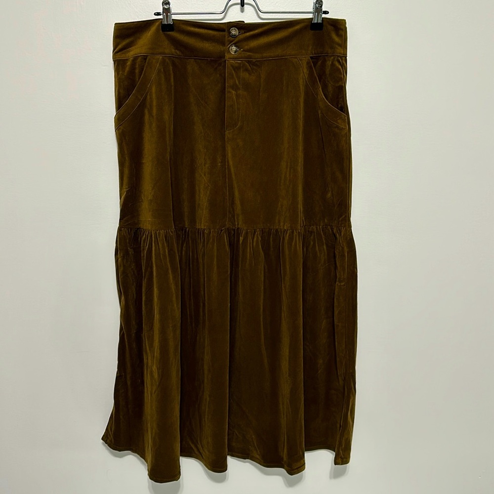 SLATE brownish, green corduroy skirt